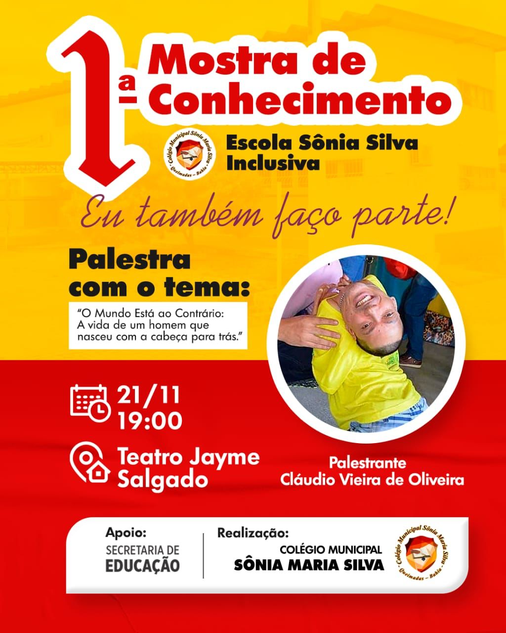 Convite para palestra ‘O mundo está ao contrário’.