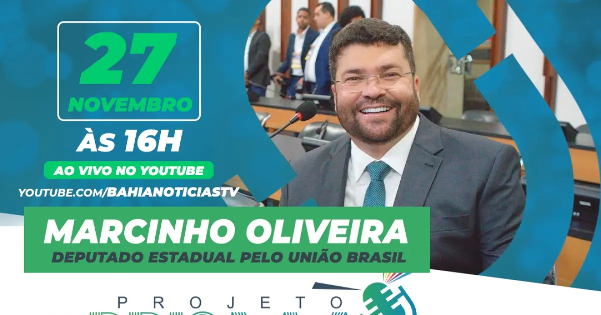 Projeto Prisma entrevista deputado Marcinho Oliveira nesta segunda-feira
