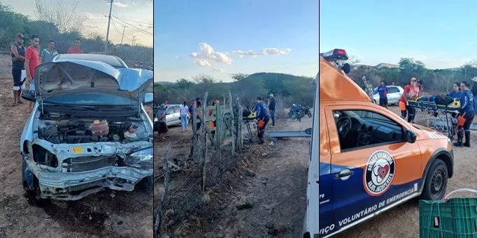 Motorista fica ferido ao colidir Celta em poste de rede elétrica