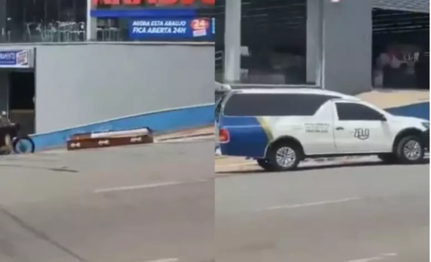 Caixão com corpo cai de carro funerário a caminho de velório