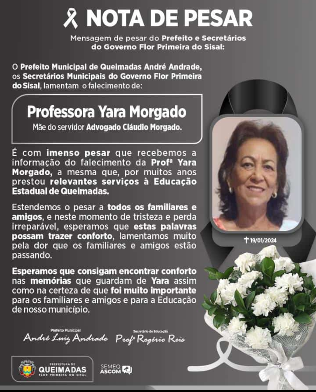 Queimadas : Nota de Pesar