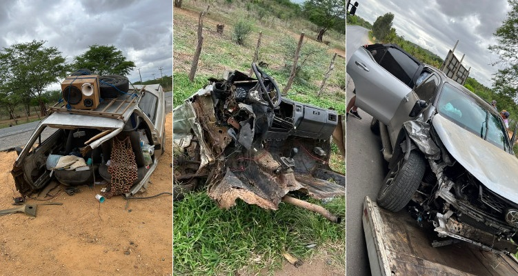 Milagre na BR-110, em Jeremoabo-BA: Voyage se parte ao meio após colisão com SW4 e ocupantes sobrevivem